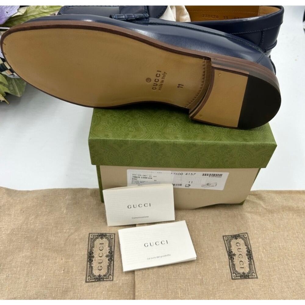 Men’s Gucci interlocking GG leather loafers size 11 made in Italy - Picture 6 of 11
